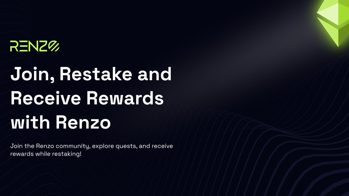 The first @Galxe Quest is LIVE! The Quest collection features Renzo: 1️⃣ Debut Quest 2️⃣ Referral Quest 3️⃣ No Caps Quest Join, Restake, and Receive 👇 galxe.com/RenzoProtocol/…