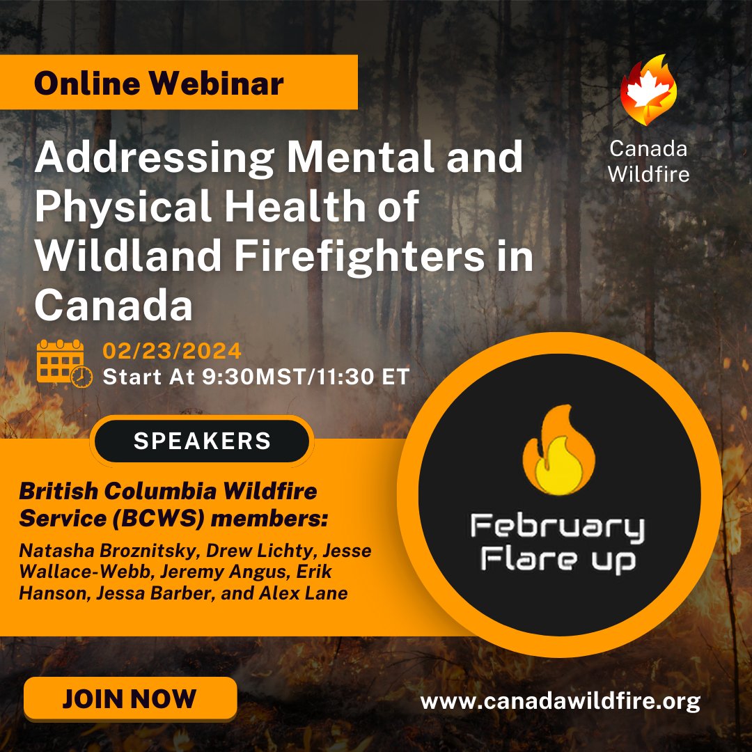 Join us for Friday's February Flare up - Health Edition - Week 4 canadawildfire.org/webinarsandcou…
