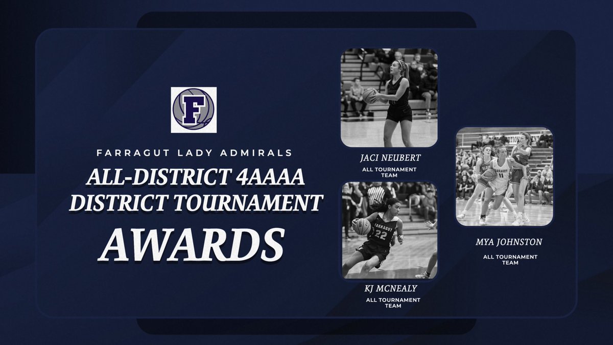 Farragut Basketball (@fhsbball) on Twitter photo Congrats to <a href="/JaciNeubert/">jaci neubert</a>, <a href="/KJMcNealy/">kjmcnealy</a>, and <a href="/myajohnston11/">mya johnston</a> for receiving All Tournament Team for the District 4-4A tournament. Congrats to <a href="/JaciNeubert/">jaci neubert</a>, <a href="/KJMcNealy/">kjmcnealy</a>, and <a href="/myajohnston11/">mya johnston</a> for receiving All Tournament Team for the District 4-4A tournament.