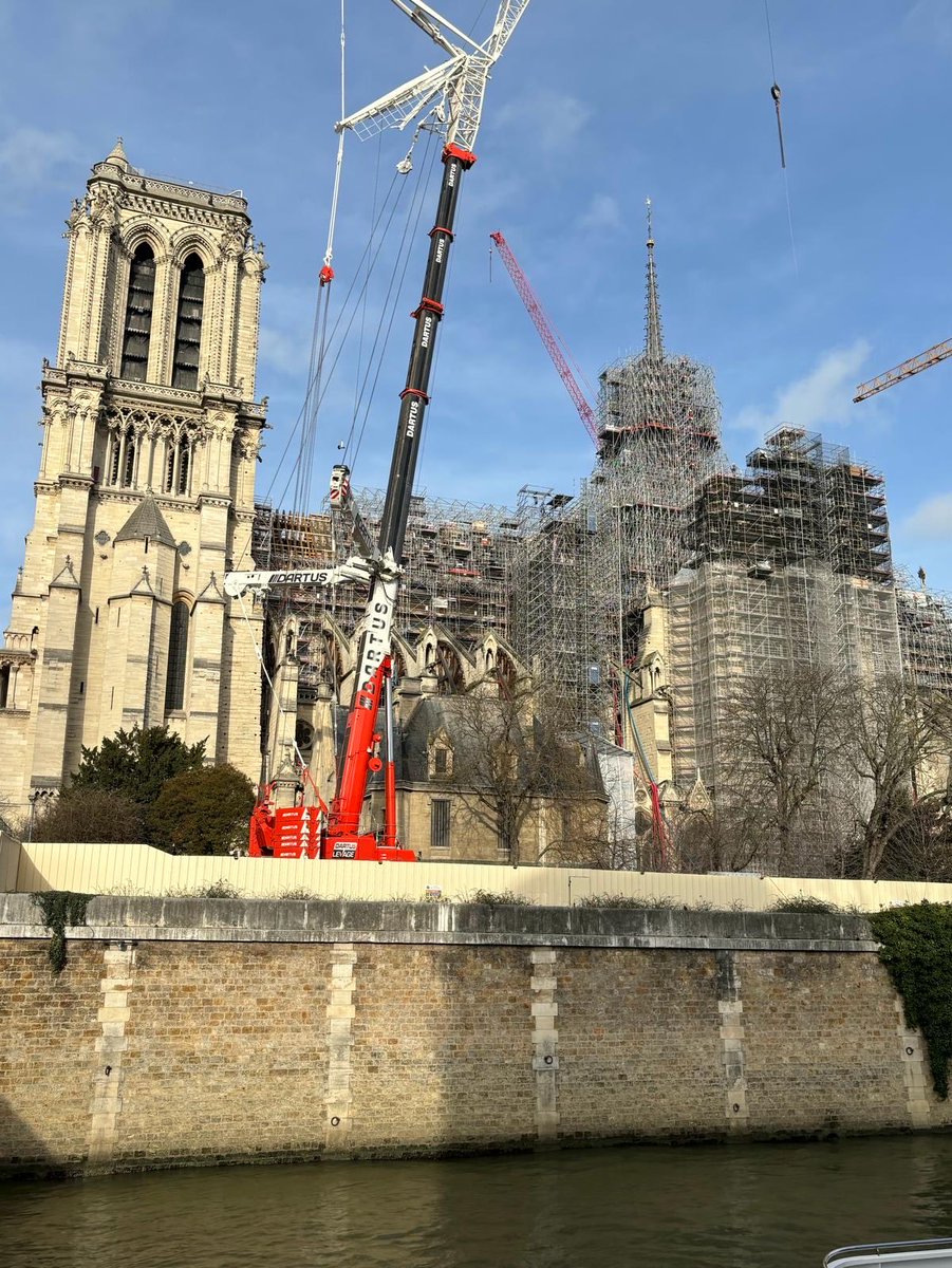 Since the catastrophic fire of April 15, 2019, the Cathedral of Notre Dame de Paris has been closed for renovation. It was worth a long walk along the Seine to witness the wonderful progress & to see the new replica spire in place! Day #49 of #100DaysOfWalking