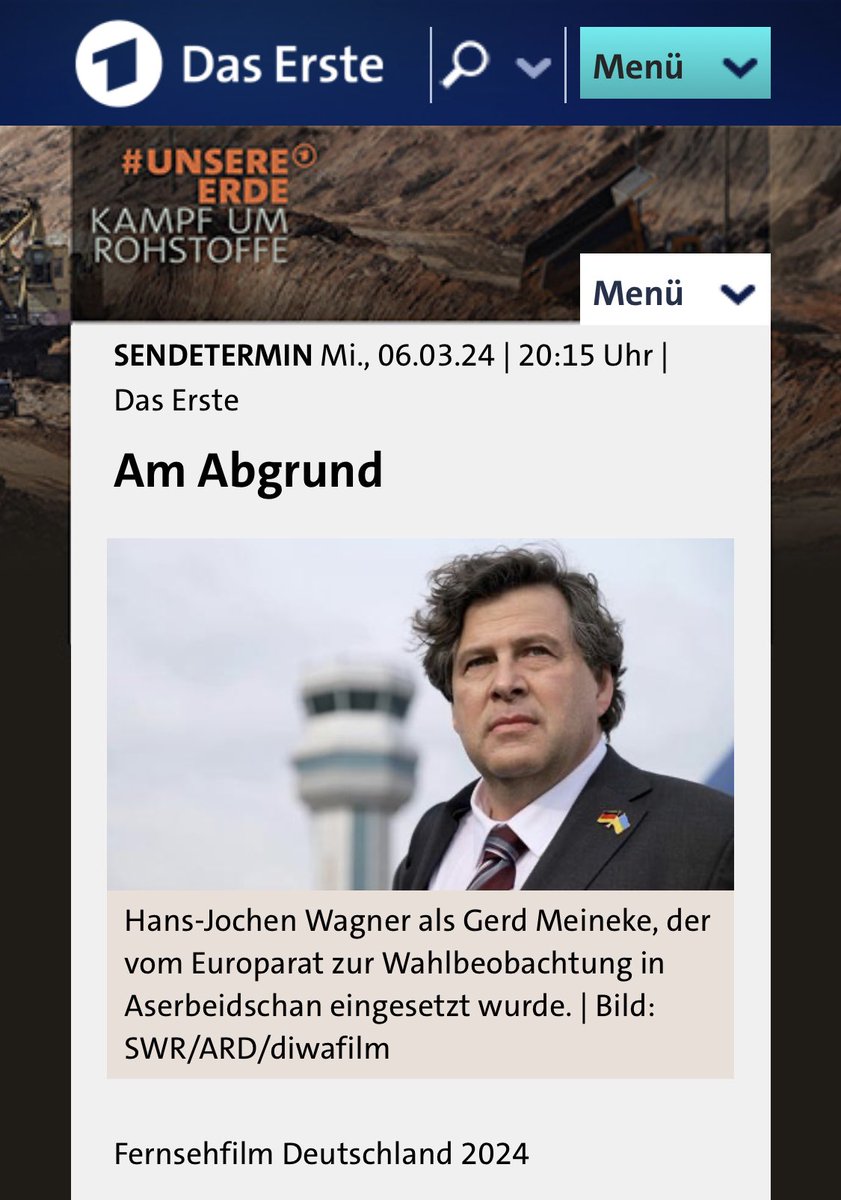 #Korruption zerfrisst #Menschenrechte. 

Das macht der Spielfilm #AmAbgrund greifbar, der an die #Aserbaidschan-Affäre angelehnt ist. 

Heute fand im #Bundestag die Vorab-Premiere des Films statt, der am 6. März in der ARD ausgestrahlt wird. 

1/