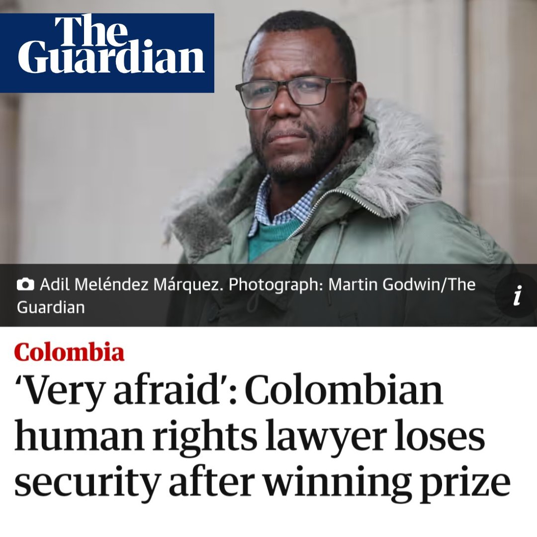 Desterrados (@desterradosdocu) on Twitter photo 📰 Compartimos el artículo de <a href="/guardian/">The Guardian</a> sobre la situación de riesgo de <a href="/adilmarquez1/">Adil José Melendez Márquez</a>
🔴 Recibió la llamada de escoltas tras recibir el premio Sir. Henry Brooke de la Alianza para Abogados en Riesgo para avisarle.
⬇️Link🔗
n9.cl/gz0uh
✍️<a href="/Haroon_Siddique/">Haroon Siddique</a> 📰 Compartimos el artículo de <a href="/guardian/">The Guardian</a> sobre la situación de riesgo de <a href="/adilmarquez1/">Adil José Melendez Márquez</a>
🔴 Recibió la llamada de escoltas tras recibir el premio Sir. Henry Brooke de la Alianza para Abogados en Riesgo para avisarle.
⬇️Link🔗
n9.cl/gz0uh
✍️<a href="/Haroon_Siddique/">Haroon Siddique</a>