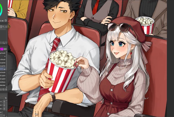 「2boys popcorn」 illustration images(Latest)