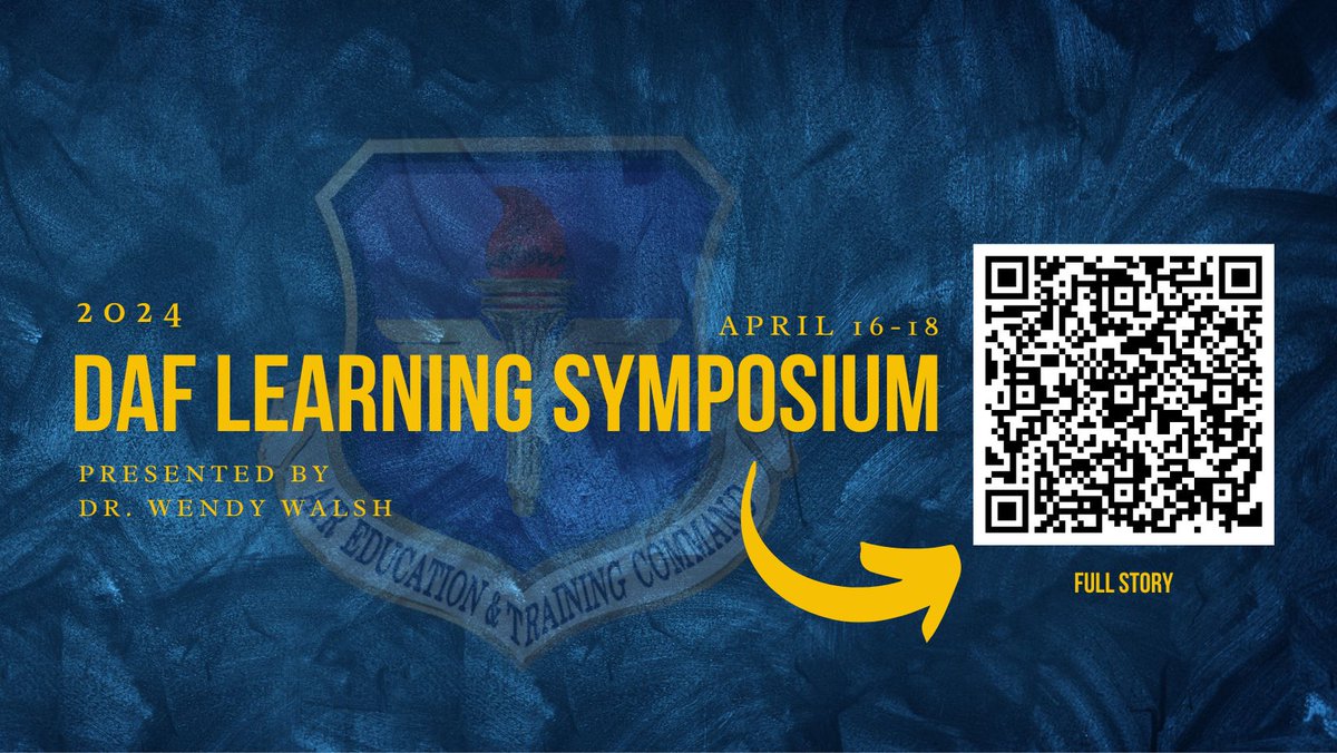 “The purpose of this gathering is to build a strong shared vision across the DAF learning ecosystem and strategically plan and implement learning engineering to optimize the development of mission-ready Airmen.” -Dr. Wendy Walsh, AETC’s CLO bit.ly/48jc0Tz