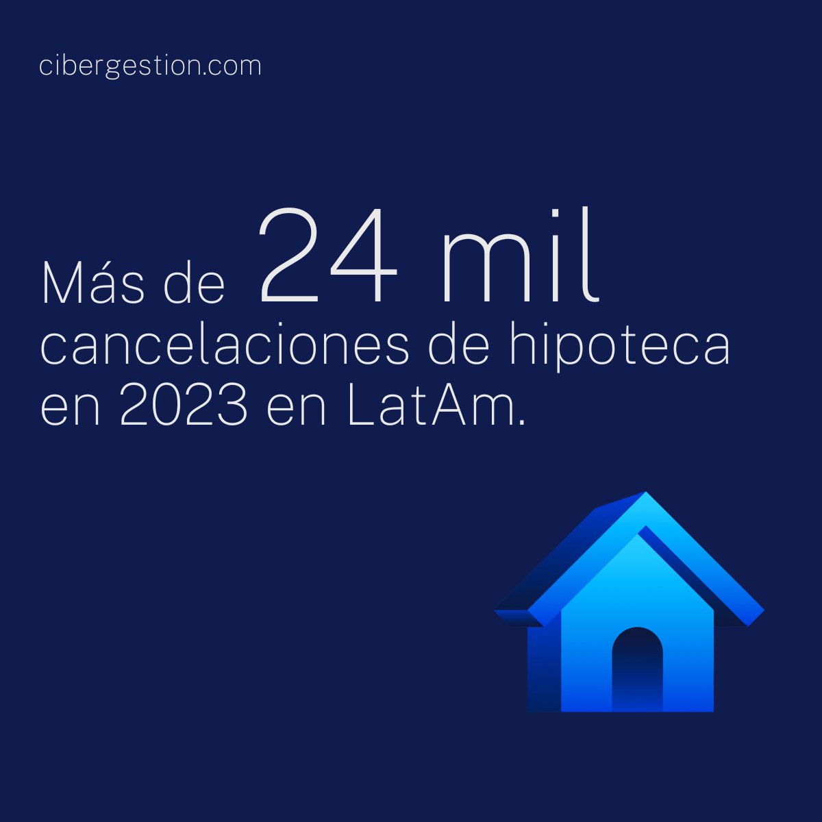 En @Cibergestionlat , durante 2023 logramos gestionar con éxito la #cancelación   de 24 mil hipotecas en #LatAm. Somos tu aliado estratégico, tenemos una sólida trayectoria en gestión   #hipotecaria.
 
Conoce más aquí: cibergestion.com 
#SomosCibergestión