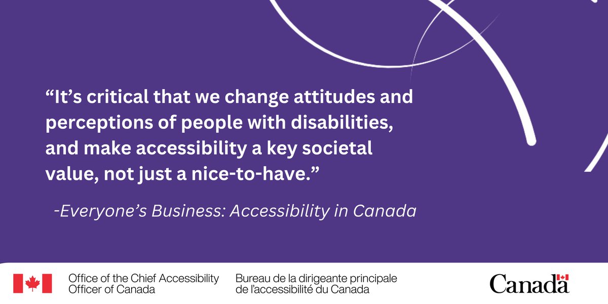 1/2 CAO Stephanie Cadieux’ first report on progress being made under the #Accessible Canada Act makes it clear that changing the culture and ableist perceptions of people with disabilities is the first step in removing obstacles and creating a barrier-free Canada.