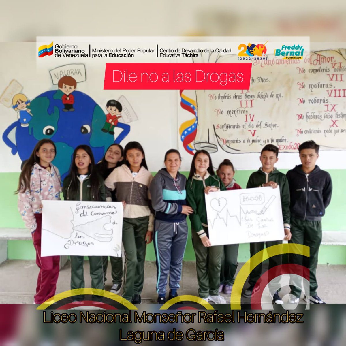 CDCE_Uribante's tweet photo. #20DeFebrero 🇻🇪 Plan educativo municipal para prevenir el consumo de drogas. Nuestros estudiantes dicen: ¡No a las drogas!
@NicolasMaduro 
@_LaAvanzadora 
@Berzabethg1 
@MPPEDUCACION 
@CDCETachira 
@Alexis_J_Castro https://t.co/dwUjSVkRPu