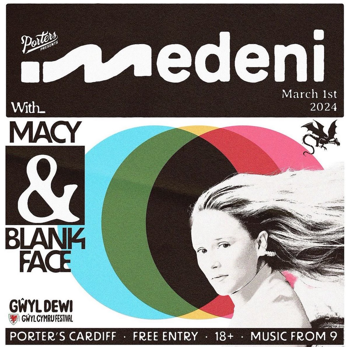 Eeekk!!! I am so excited to announce that March 1st we are supporting THE lush @officialmedeni 🥰 Super excited to perform in the new @Porterscardiff too!! 🪩🕺🏼 You’re in for a treat if you come down to this show!!!