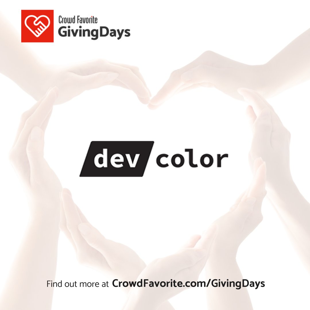 We hope you’ll join us in supporting @devcolororg, a global career accelerator for Black software engineers, technologists, and executives. We invite you to learn more and promote this important organization along with us - together we make a difference. crowdfavorite.com/about/givingda…