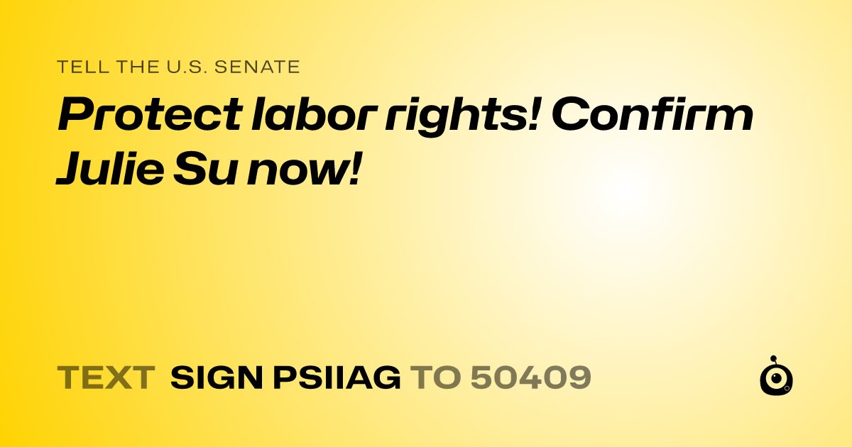 There is no one more qualified and dedicated to improving the lives of working families than Julie Su, and the #Senate must approve her nomination immediately. #ConfirmSu #DepartmentofLabor @SenGillibrand @SenSchumer @SenateDems resist.bot/api/og/petitio…