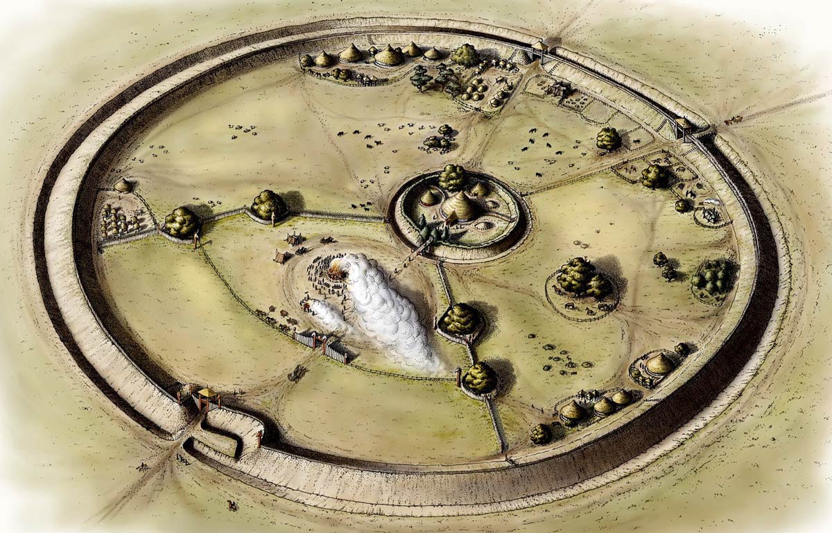 #hillfortswednesday 
Bloodgate Hill, Iron Age Fort, one of only six prehistoric earthwork forts in Norfolk
heritage.norfolk.gov.uk/record-details…

🎨Reconstruction by Sue White