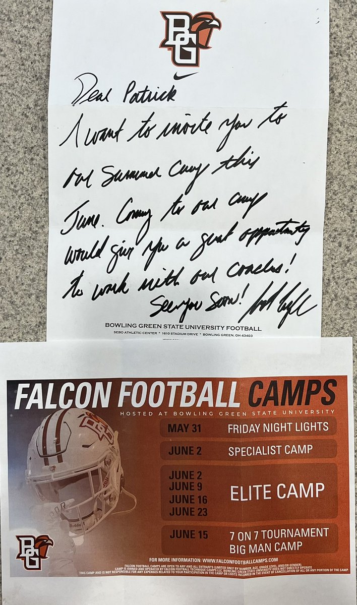 Patrick Fellenstein (@patrickf_1) on Twitter photo Thanks <a href="/CoachLoefflerBG/">Scot Loeffler</a> & <a href="/BG_Football/">BGSU Football</a> for the personal invitation to your camps!!! I will see you on June 9th ready to compete!!! 💪 Thanks <a href="/CoachLoefflerBG/">Scot Loeffler</a> & <a href="/BG_Football/">BGSU Football</a> for the personal invitation to your camps!!! I will see you on June 9th ready to compete!!! 💪