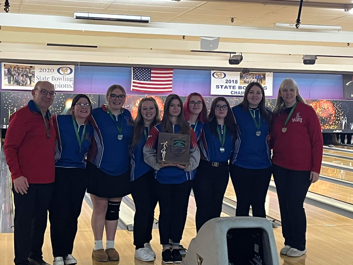 State Bound!!! Girls Bowling are District Runner-ups by 3 pins for a trip to the State Championship! #LancerPride <a href="/lakewoodlocalsd/">Lakewood Local Schools</a> <a href="/LakewoodLSD_HS/">Lakewood High School</a>