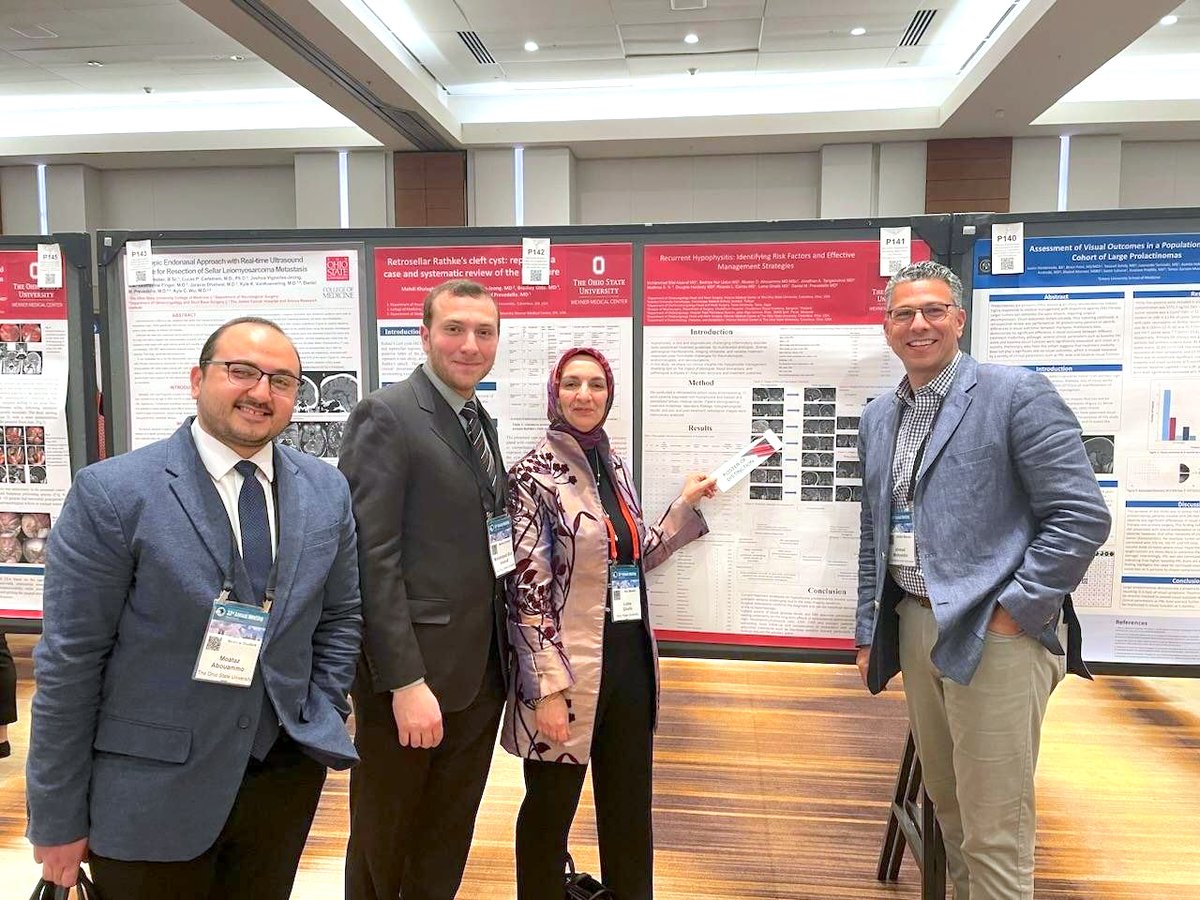 Moataz Abouammo (@moatazabouammo) on Twitter photo It's been a great honor to be part of the #OSU skull base team, with four oral presentations, two distinction posters, and lots of collaboration projects at the #NASBS2024 #NASBSorg. Always proud to be learning with great mentors <a href="/carrau_l/">ricardo l. carrau</a> <a href="/PrevedelloDanny/">Danny Prevedello</a> and a marvelous team. It's been a great honor to be part of the #OSU skull base team, with four oral presentations, two distinction posters, and lots of collaboration projects at the #NASBS2024 #NASBSorg. Always proud to be learning with great mentors <a href="/carrau_l/">ricardo l. carrau</a> <a href="/PrevedelloDanny/">Danny Prevedello</a> and a marvelous team.