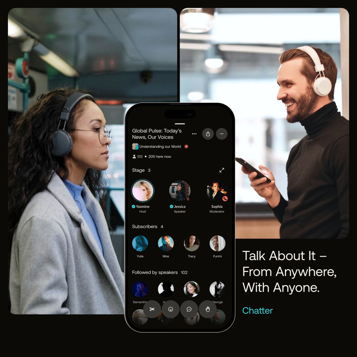 Chatter_US's tweet image. Chatter is the epitome of true social audio.

Whether it’s with friends, colleagues, or an audience from around the world, talk about it - from anywhere, with anyone while fostering genuine, authentic relationships worldwide.

Retweet if you’re excited for the release of Chatter!