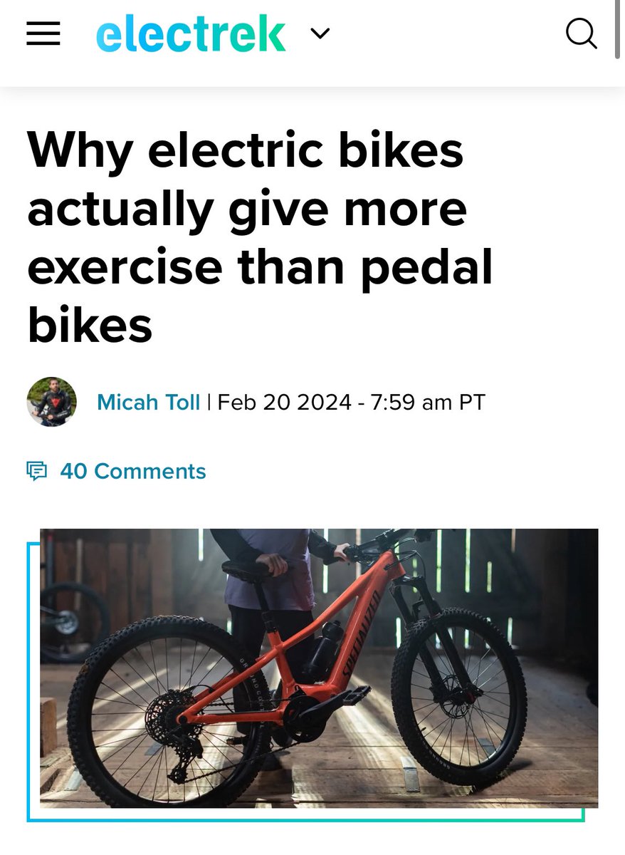 “E-bike riders typically ride for longer periods of time than pedal bike riders. Not only do they log more hours, but they log a lot more miles, too. Even though they’re getting some pedal assist, they’re still doing a lot of pedaling.”

electrek.co/2024/02/20/why…