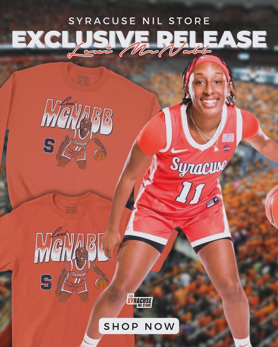 CuseNILStore's tweet image. NEW DROP‼️

Lexi McNabb Exclusive Release is now available ⬇️
syracuse.nil.store/collections/le…
All purchases directly support Lexi 🤝

#Syracuse #Basketball #ShopNIL #NIL @mcnabblexi