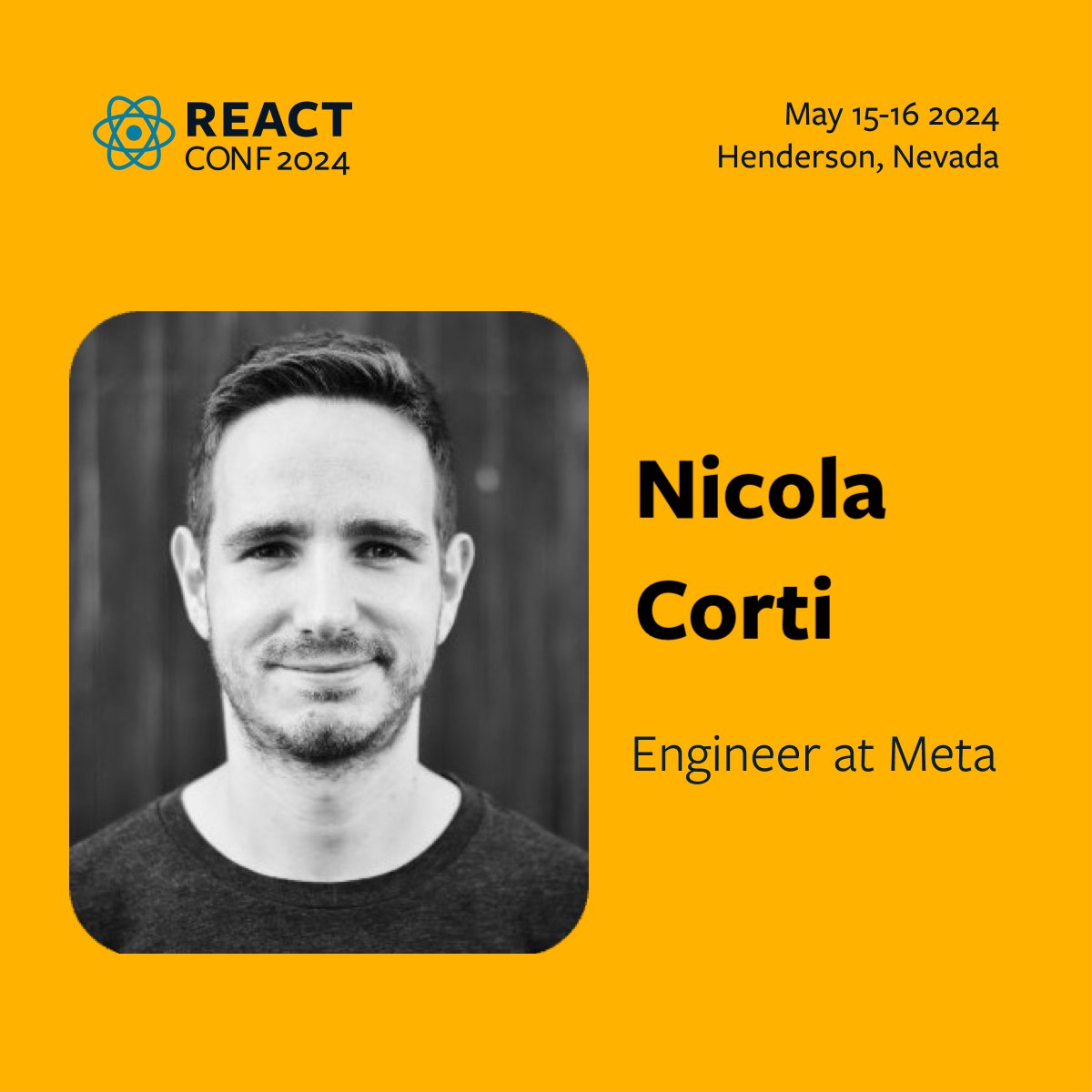 We’re thrilled to announce that @cortinico will be speaking about React Native at React Conf 2024!