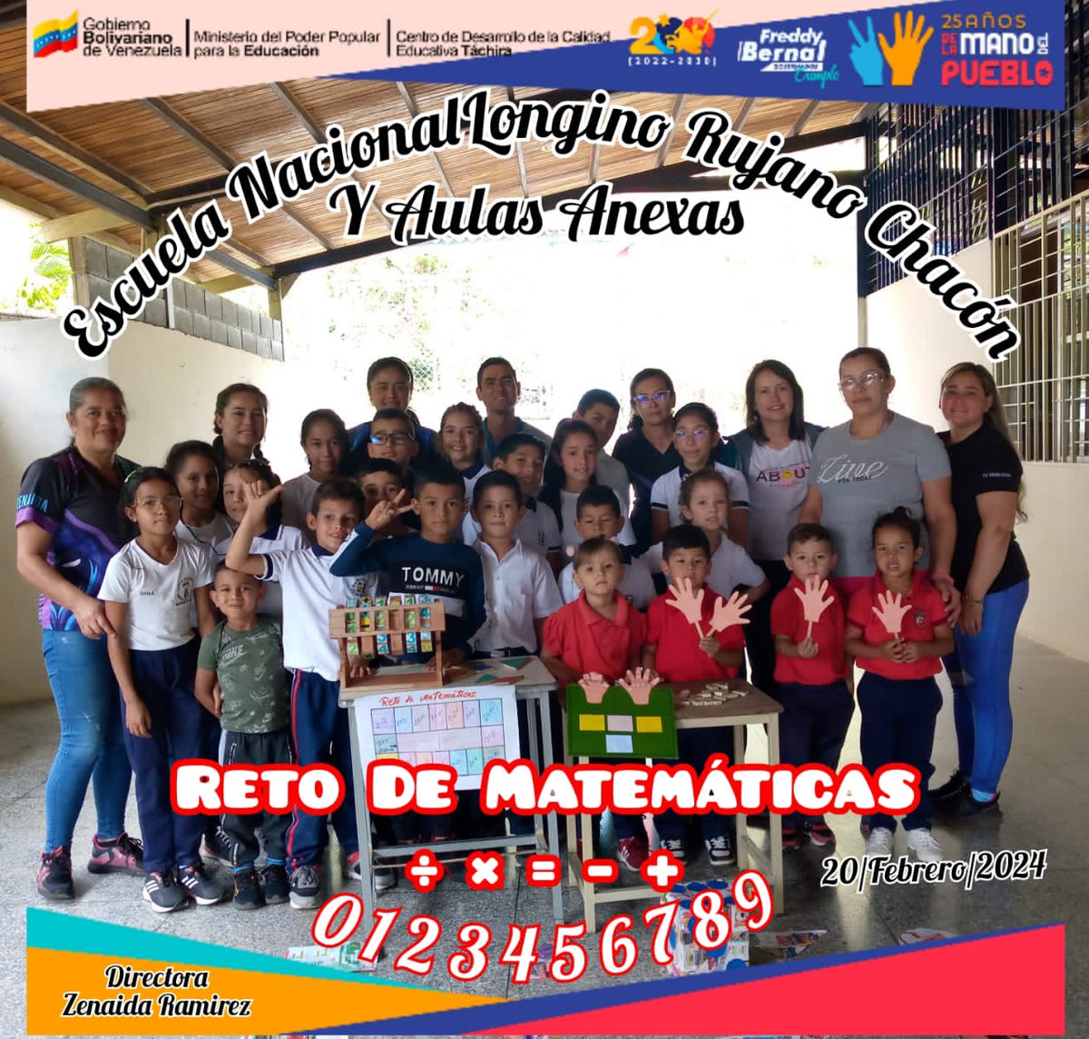 #20DeFebrero 🇻🇪 Seguimos activos con los Retos de Matemáticas. Impulsando las políticas educativas del @MPPEDUCACION

¡Somos educación de calidad!

#UnidosSeConsolidaLaPatria 

<a href="/NicolasMaduro/">Nicolás Maduro</a> 
<a href="/_LaAvanzadora/">Yelitze Santaella</a> 
<a href="/Berzabethg1/">Berzabethgandicaoficial</a> 
<a href="/CDCETachira/">CDCE Táchira</a> 
<a href="/Alexis_J_Castro/">Alexis Javier Castro</a>