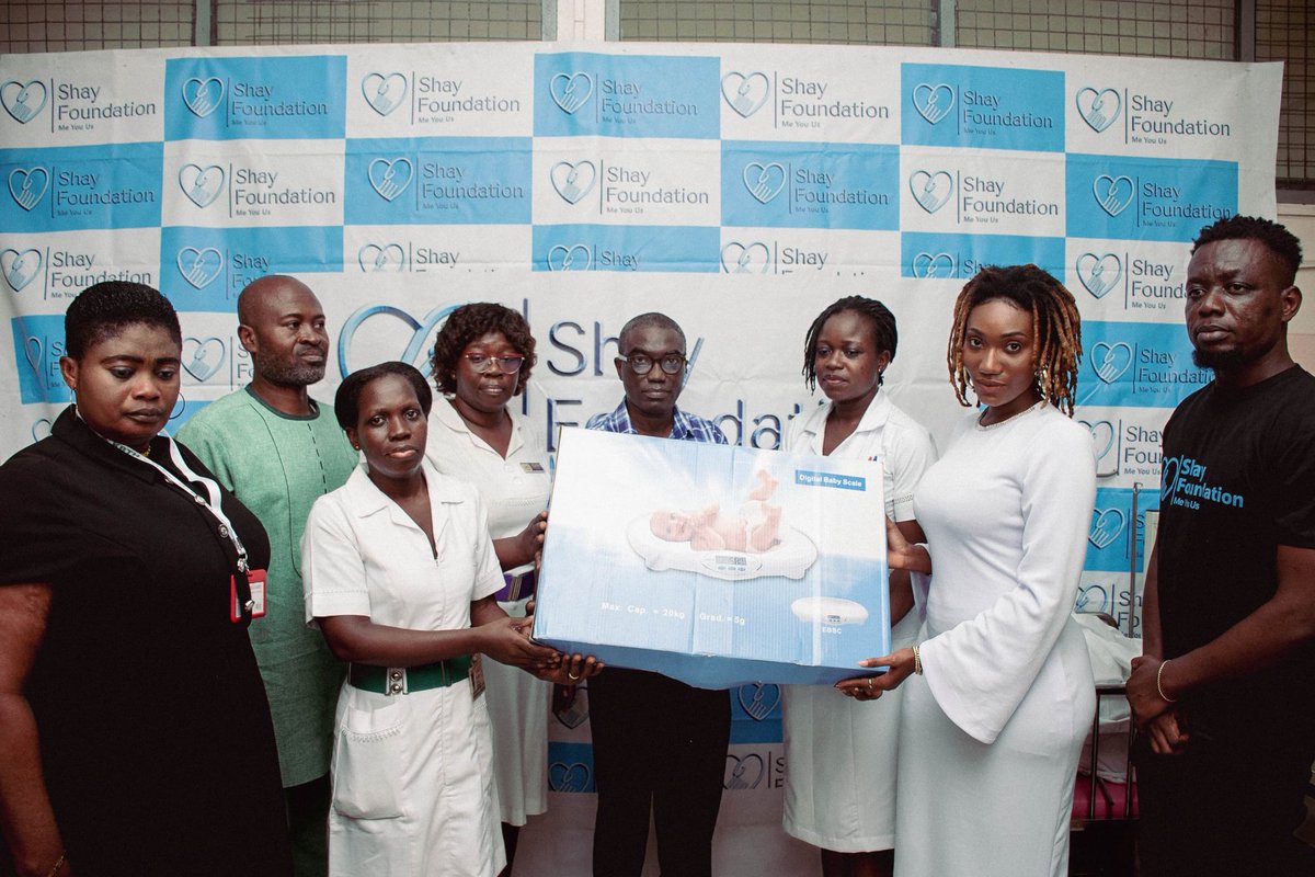 shayfoundation_'s tweet photo. Crowning the birthday of @wendyshaygh today. The Shay Foundation donated baby cots, pediatric beds, a suctioning machine, and some other essential items to the Pediatric Surgery Unit of the  Korle-Bu Teaching Hospital.

God bless you, Queen  Shay 👸 https://t.co/C2ltwRkWzz
