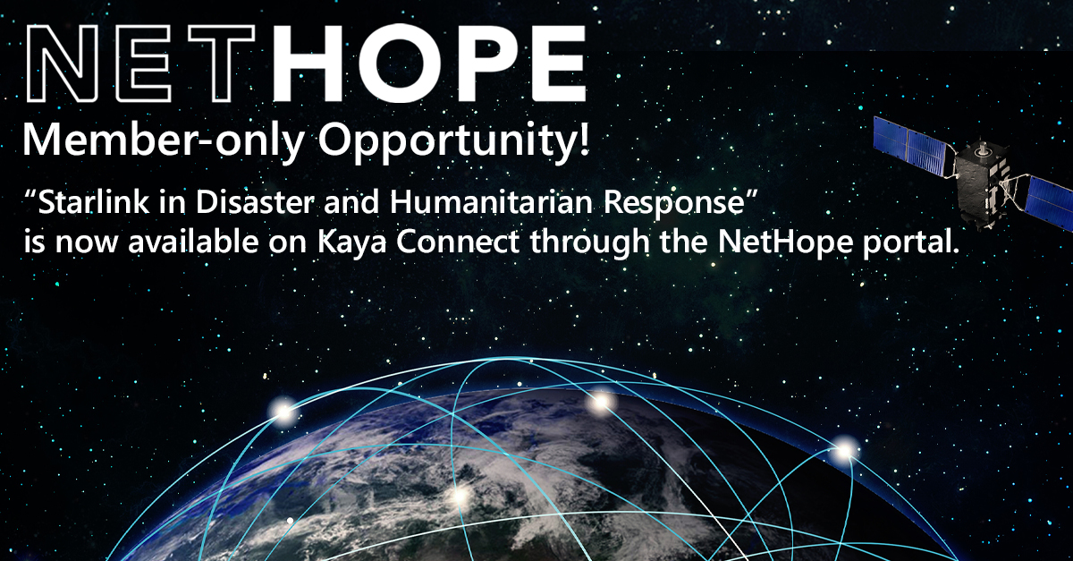 NetHope_org's tweet image. We are excited to share a new training opportunity for our Members! This FREE 2.5-hour self-paced course offers a guide to Starlink and its relevance for the humanitarian and development sectors. Learn more here: bit.ly/3ORCKDI

#NetHope #WeAreNetHope #CollectiveAction