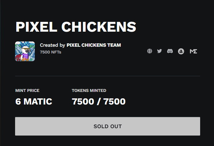 Pixel Chickens NFT tweet media