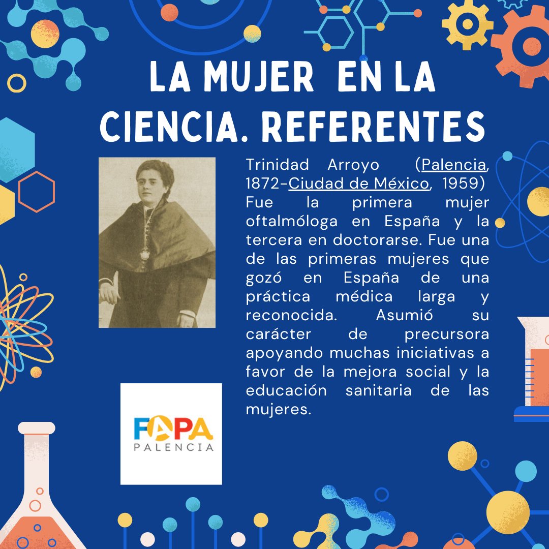 FapaPalencia's tweet photo. Seguimos con nuestras #mujeres #referentes. Esta vez tenemos una #palentina de la que tenemos que estar muy orgullos@s. #mujeresenlaciencia #diainternacionaldelamujerylaniñaenlaciencia #educaciónpública #ampas #fapa #cienc https://t.co/FTAoex2jBM