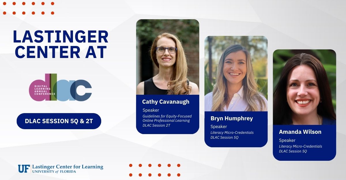 Don’t miss us at #DLAC24! Check out #LastingerCenter Cathy Cavanaugh, Amanda Wilson and Bryn Humphrey's presentations below. ⬇️ We'll also be tabling around the conference, so stop by and say hi! 👋