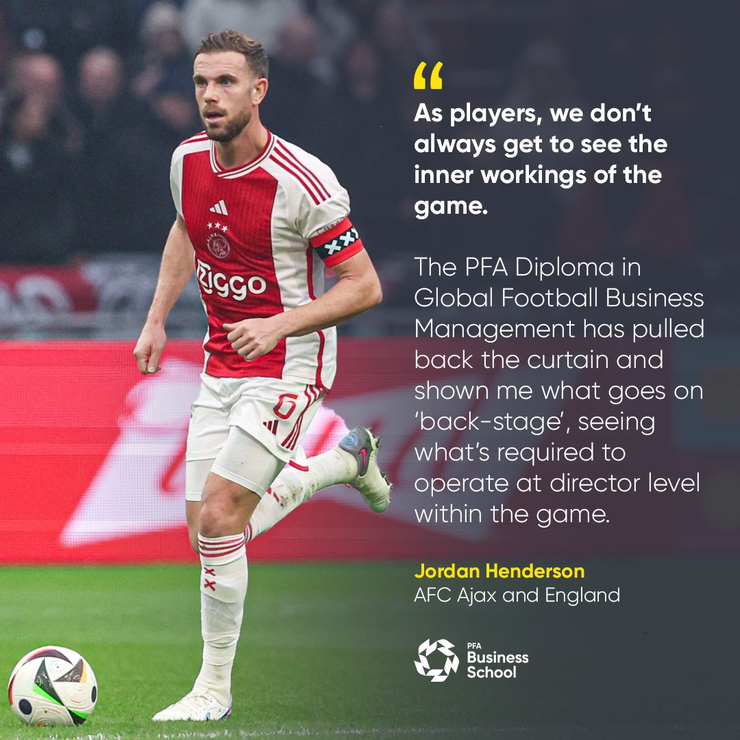 Words from @JHenderson on the importance of his recent studies with the PFA Business School 🤝 businessschool.thepfa.com