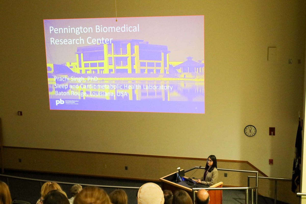 PBRCNews's tweet photo. Thank you to Dr. Prachi Singh for presenting at today's Work In Progress on her work in the Sleep and Cardiometabolic Health Lab #WIP #WomenInSTEM #PBRCfam https://t.co/wBvaGWpiAL