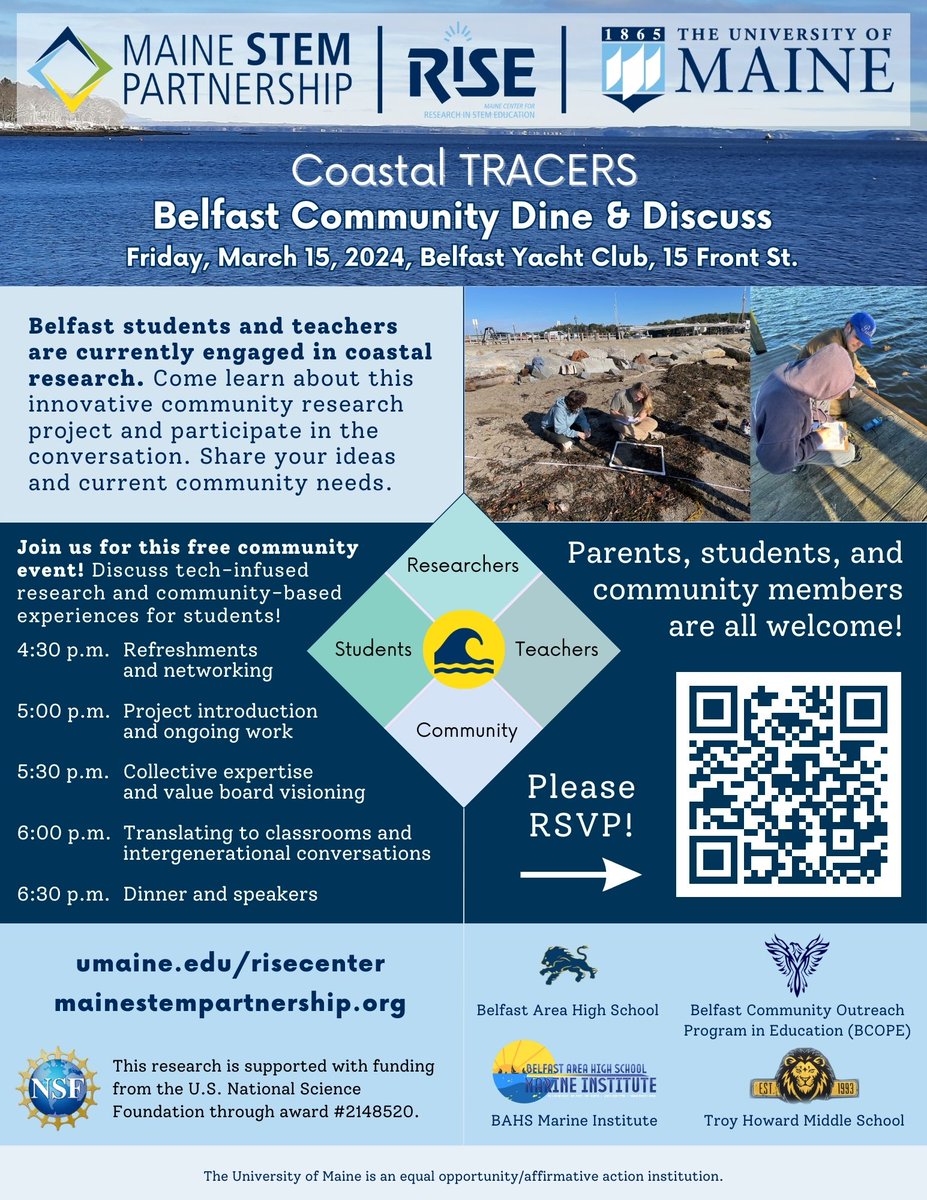 Belfast area community-based coastal research discussion and free dinner: Friday, March 15!

More info and RSVP: forms.gle/hxcRZ9doXZ6EYX…