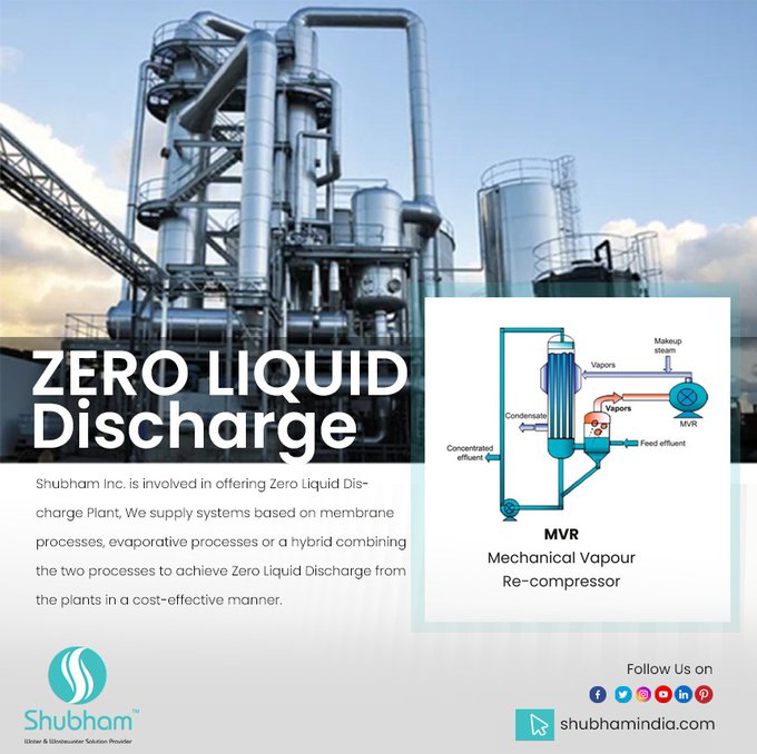 Shubham Inc. offer quality guaranteed range of Zero Liquid Discharge Plants are widely used in industries for generating liquid effluents.  shubhamindia.com/zero-liquid-di…

 #ZeroLiquidDischarge #ZLD #Shubham #WaterTreatment #WasteWaterTreatment #RO #Ahmedabad #Gujarat #Vadodara #Baroda