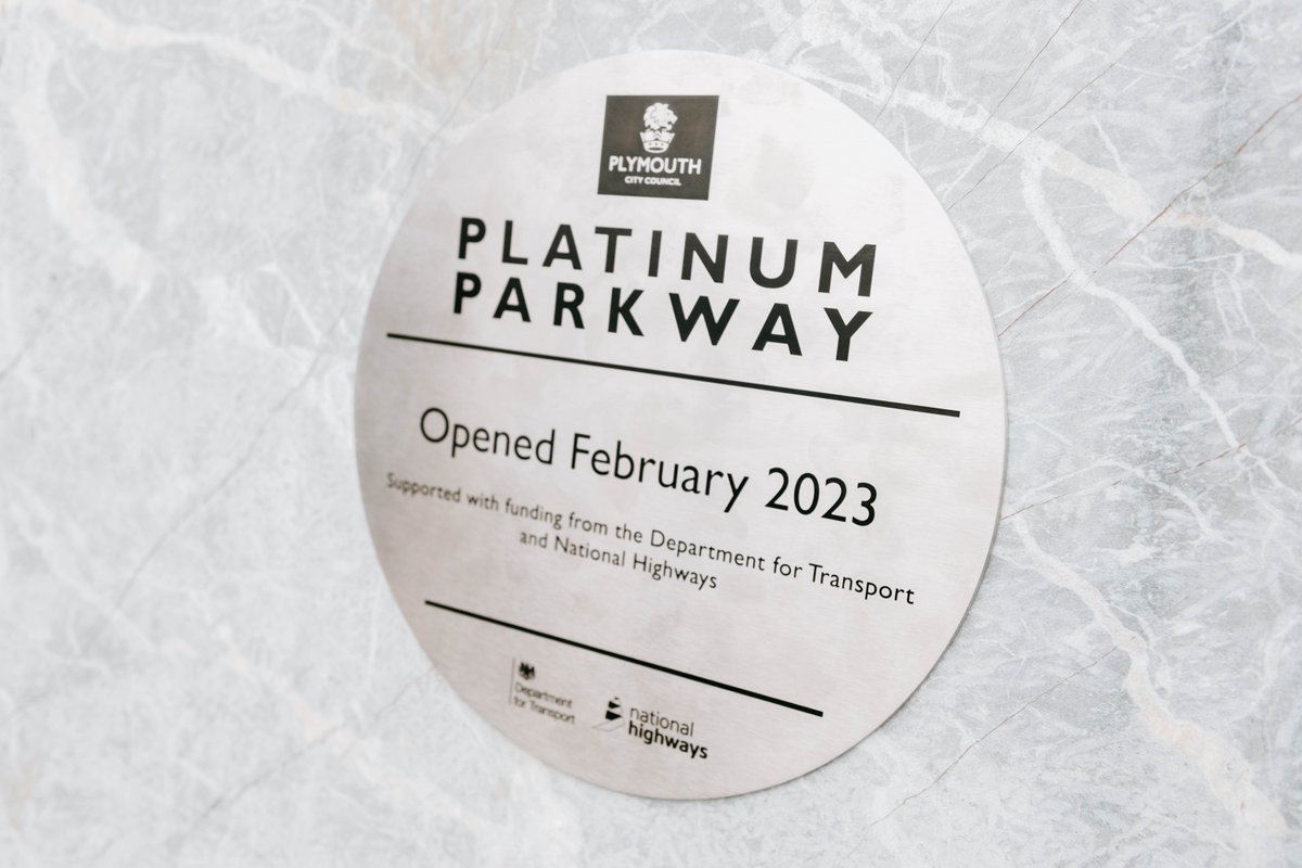 A commemorative plaque has been unveiled at Platinum Parkway today, as the scheme approaches its first anniversary. The plaque was unveiled by Councillor Mark Lowry, Cabinet Member for Finance, during a visit by @NationalHways and @HeartofSWLEP