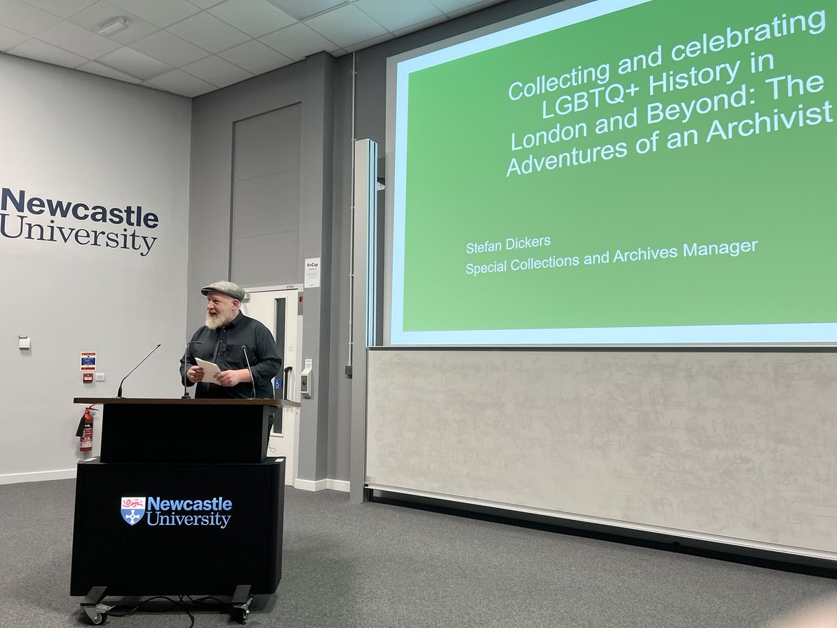 @stefdickers from @BishopsgateInst gives tonight’s #LGBTplusHM lecture: Collecting, archiving and celebrating LGBTQIA+ and alternative sexualities. @UniofNewcastle @EngageNCL @RainbowNCL @libraryncl @EqualityNCLUni