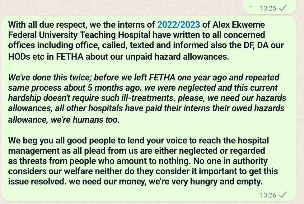 AE-FUTHA pay Interns of 
2022 of their harzard allowance !
#payhazardallowances
#FETHA
#FETHAPAYUS
#INTERNSOF2022

1 USD #Gistlover PiggyVest  Naira