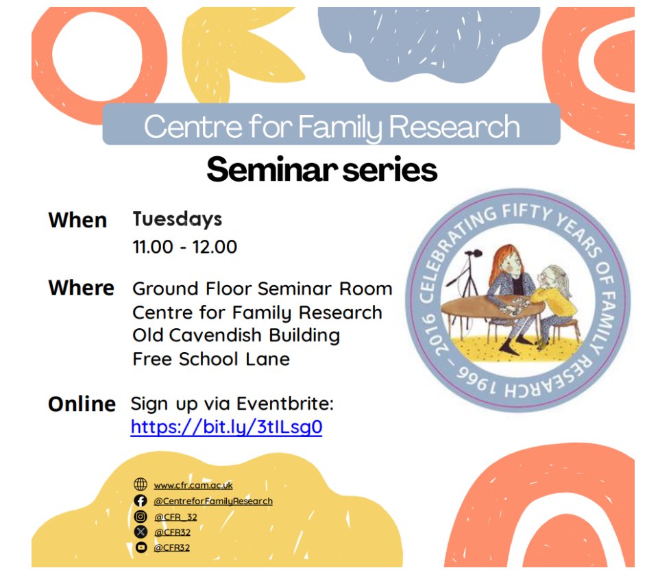 🗣️ Join us on Tuesday 27th February, at 11am, when we will host @Rachel_Hiller1, for the CFR Seminar Series! Title: Recognising and addressing the trauma-related mental health needs of young people in care Hybrid event | Sign up: bit.ly/4aF3IaU #CFRSeminars