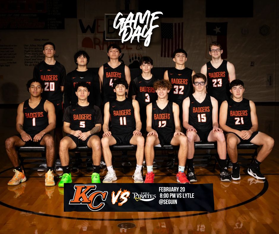 KarnesCityISD's tweet image. Playoff Alert! The Badgers take on the Lytle Pirates in a Bi-District clash, Feb 20th, 8:00 pm at Leslie 'Goldie' Harris Gymnasium, Seguin, TX. Note: Start time is tentative. Stay updated! 📍906 Texas Hwy 123, Seguin, TX 78155 #BiDistrictPlayoffs #BadgerPride