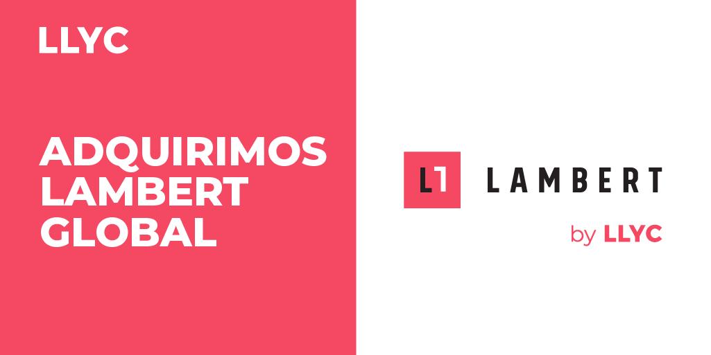 Adquirimos @lambertglobal. Esta operación representa  la mayor compra en la historia de LLYC, triplica el tamaño de la compañía en Estados Unidos, que se convierte en el segundo mercado más grande de LLYC después de España 👉🏻ow.ly/5nkc30sA76k

#LambertbyLLYC