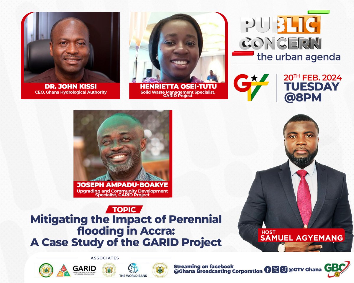 We're spotlighting the GARID Project's comprehensive flood control measures at 8:00 PM this evening  on GTV.   Discover the steps being taken to safeguard our homes and communities. Let's build a resilient, sustainable future together! #adenta #Asamoah #iPhone16 #Mcbrown #CitiCBS