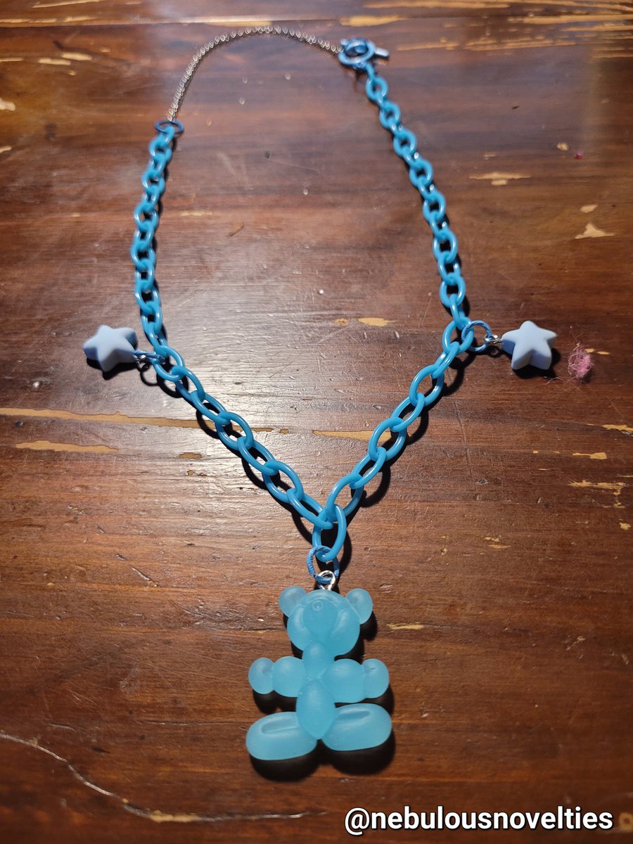 NebNov3's tweet photo. Clowncore Kidcore NECKLACES FOR ALL AGES! 
Balloon Bear pendant + star accents and plastic colorful chain. 
ON SALE 16% OFF TIL MARCH 1ST! 
$25 (orginally $30)+ shipping https://t.co/yqFJEGxfjD