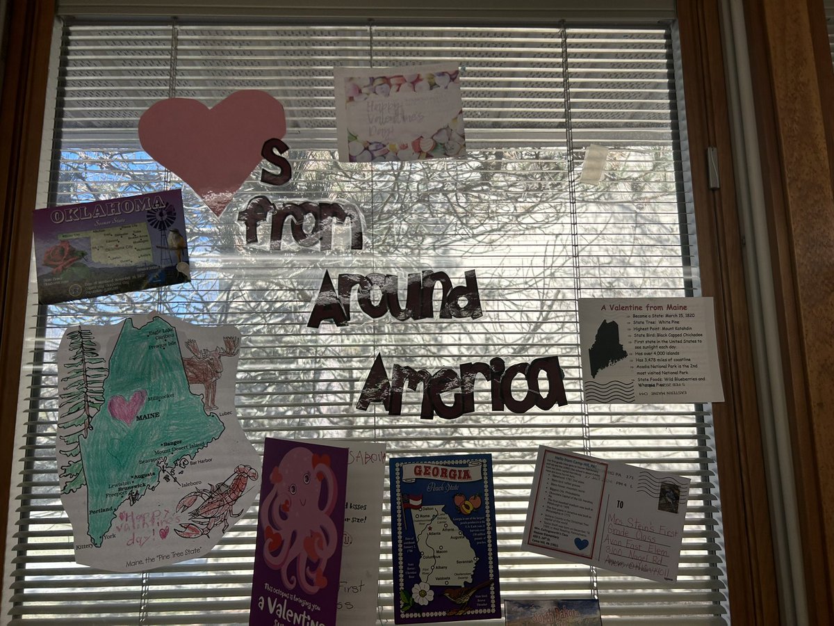 MrsStein9's tweet photo. We’ve been exchanging valentines with classes around the US and Canada.  We’ve almost filled our map, but got an extra special surprise from Sweden today!  The kids were elated! https://t.co/v6wuj2dpsV