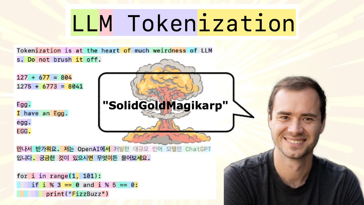 New (2h13m 😅) lecture: 'Let's build the GPT Tokenizer' Tokenizers are a completely separate stage of the LLM pipeline: they have their own training set, training algorithm (Byte Pair Encoding), and after training implement two functions: encode() from strings to tokens, and…
