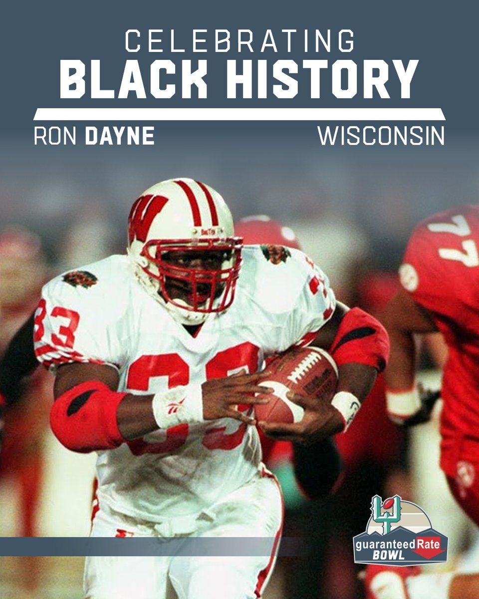 Before he was a @HeismanTrophy winner, Ron Dayne capped his freshman season with 246 rushing yards in an MVP performance for @BadgerFootball in our 1996 game. We celebrate #BlackHistoryMonth with the only Heisman winner to play in our game!