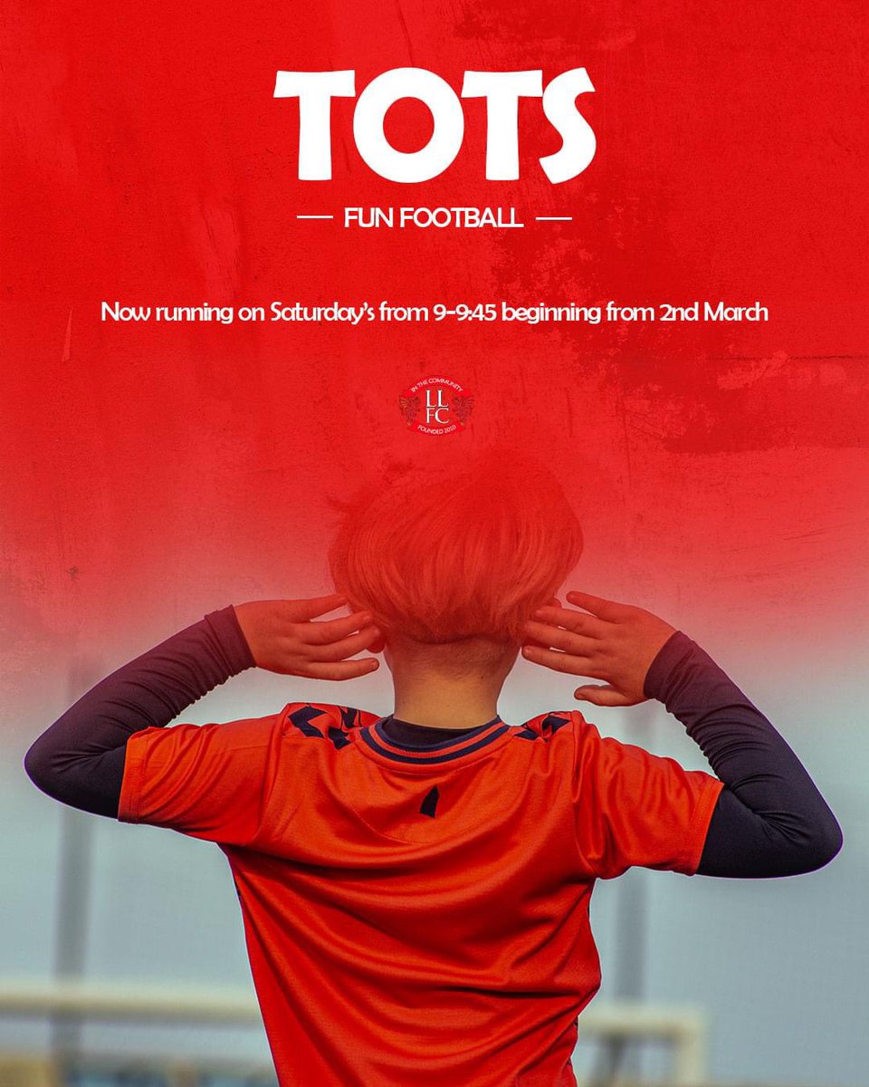 LLFITC's tweet photo. ANNOUNCEMENT ⚠️

Our TOTS fun football sessions will now be moving to a Saturday morning from 9-9:45am 🕘

This new date will come into action in March with the first session starting on Saturday 2nd March 🤝

#Llandudno #LlandudnoFC #LLFITC #WeAreOne #KeepTheFaith https://t.co/7KEBNAGgT1