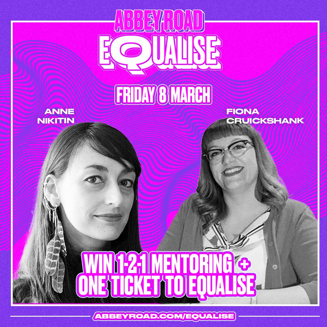 Win a 1-to-1 mentoring session with Emmy and Ivor Novello nominated composer @AnneNikitin and MPG Award winning engineer/producer Fiona Cruickshank as part of this year’s #AbbeyRoadEqualise. Enter | bit.ly/48qmIHV #Composer #Producer #SoundEngineer #MusicProduction