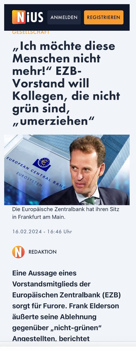 ThaRocka's tweet photo. Der Grüne Klima-#Sozialismus hat sich bis zur Europäischen Zentralbank #EZB vorgearbeitet.
Der offenbar Grün-Extreme Holländer Frank #Elderson „will diese Leute“ (Mitarbeiter) „nicht mehr“.
Also Leute, die Top ausgebildet sind und sich in der Finanzwelt auskennen, aber nicht ideologisch gefestigt sind.
@oliredet danke fürs highlighten👍🏻