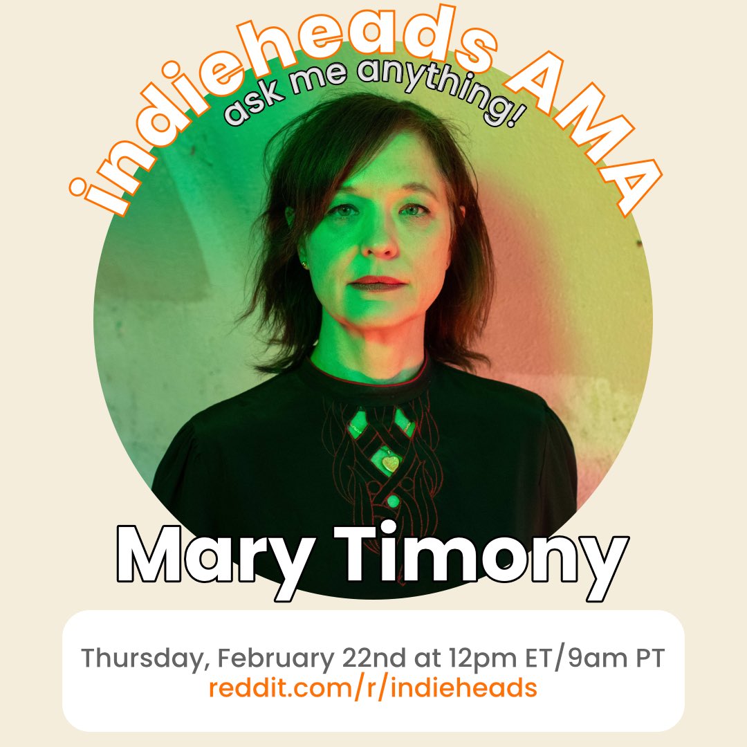 /r/indieheads (@indie_heads) on Twitter photo ‼️ JUST ANNOUNCED
🐅 AMA w/ Mary Timony (<a href="/MaryT_Money/">mary timony</a>)
📅 Thursday, February 22nd @ 12pm ET/9am PT
🔎 More info: redd.it/1avnjri ‼️ JUST ANNOUNCED
🐅 AMA w/ Mary Timony (<a href="/MaryT_Money/">mary timony</a>)
📅 Thursday, February 22nd @ 12pm ET/9am PT
🔎 More info: redd.it/1avnjri