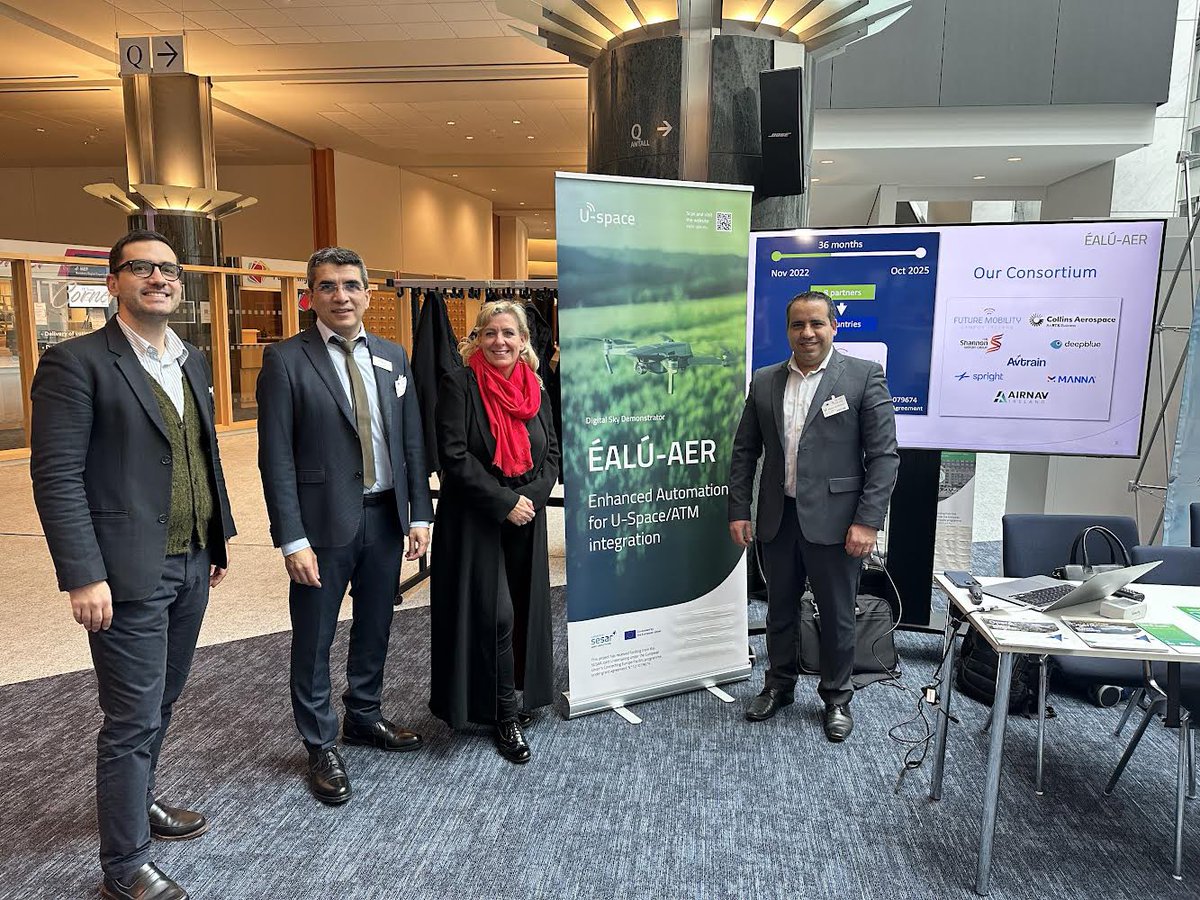 📣Here we are at the European Parliament attending the #Drone exhibition organised by <a href="/CANSONews/">CANSO</a>.
Thanks to MEP <a href="/jcoetjen/">Jan-Christoph Oetjen</a>, CANSO, &amp; <a href="/SESAR_JU/">SESAR JU🇪🇺✈️</a> for this great opportunity to showcase our contribution to #Uspace implementation and integration with the #aviation ecosystem 👏