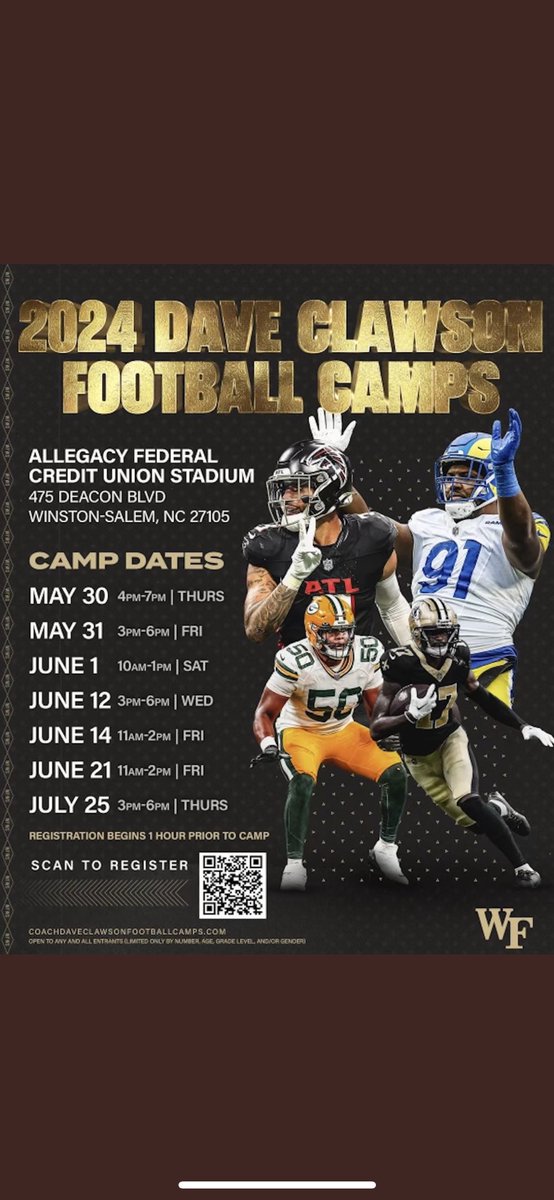 Thrilled to have a chance to show my skills at Wake Forest this Spring! 🔥🔥#WakeForestFootball #2024 #AGTG