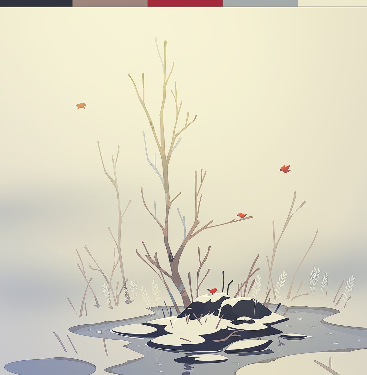 I was a bit nostalgic and quickly drew this scene with a limited color palette.